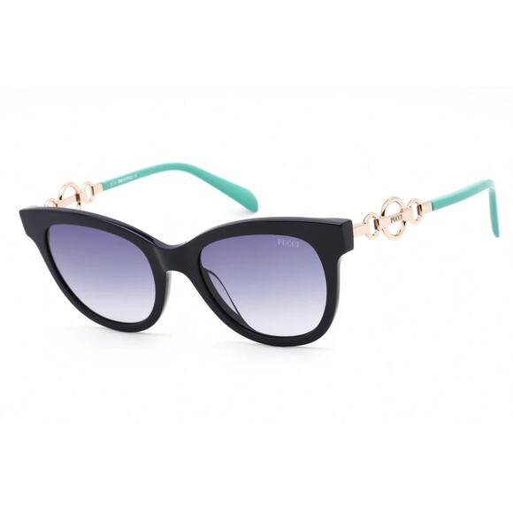 Emilio Pucci 💙 54mm Cat Eye Sunglasses SHINY BLUE/GRADIENT BLUE oversized retro - Picture 2 of 13